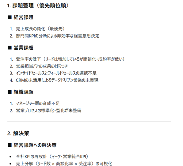 3-2. 営業課題整理プロンプト：ChatGPT営業プロンプト例