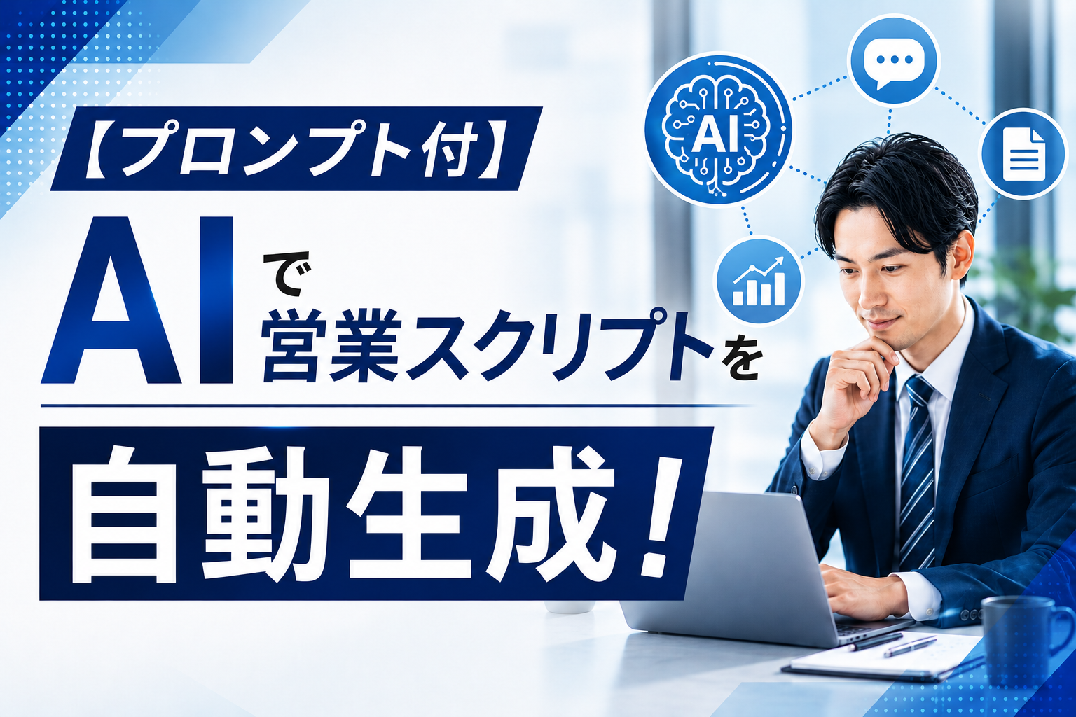 「【プロンプト付】AIで営業スクリプトを自動生成！コピペで今日から使える4ステップ」のTOP画像